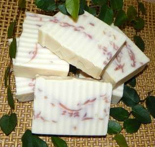 Raspberry Cold Process Soap Bar w Cocoa Butter and Beeswax  