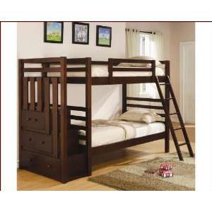  Coaster Twin Twin Bunk Bed with Storage Staircase Bunks 