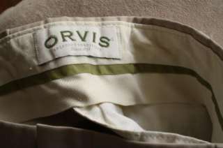 Orvis Mens No Pleat Khaki Chino Pants 36x32  