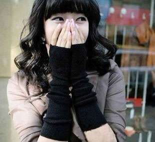 Girl Lady Women Arm Warm Warmer Fingerless Knit Long Mitten Gloves 