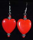80s Vintage NEW WAVE Red Silver HYPNOTIC Heart EARRINGS  
