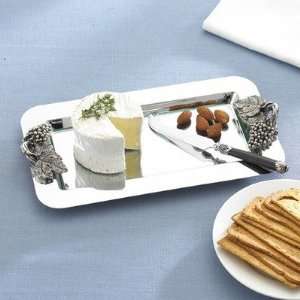  Copper Plated Cheese Tray with Cheese Knife & Glass Insert 