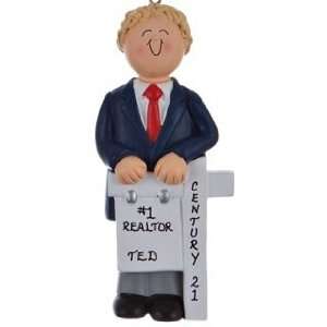  Personalized Real Estate   Male Christmas Ornament
