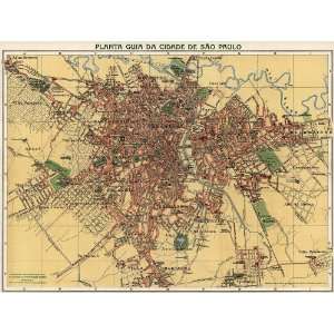  Antique Map of Sao Paulo, Brazil (1913) by Alexandre 