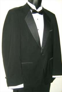 Ambassador Tuxedo Black Wool Mens One Button Jacket Coat Vented Tropic 