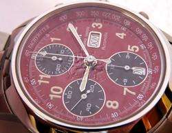 MAURICE LACROIX CRONEO RED DIAL CHRONOGRAPH MENS WATCH  