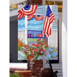   Fourth of July Front Porch Swing Large Flag Patio, Lawn & Garden