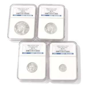   Eagle Four Piece Coin Set MS70 NGC Early Release