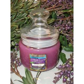 Lavender Scented Wax Herbal Candle in Apothecary Glass Jar 