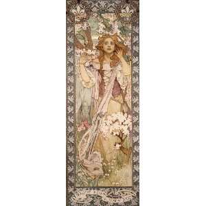 FRAMED oil paintings   Alphonse Maria Mucha   24 x 66 inches   Joan of 