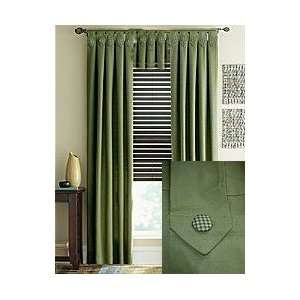  Waverly Pantry Solid Sage Tab Top Valance