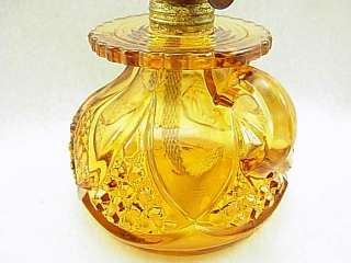 Gorgeous VINTAGE Gold AMBER Glass FINGER Oil KEROSENE Lamp BASE P & A 