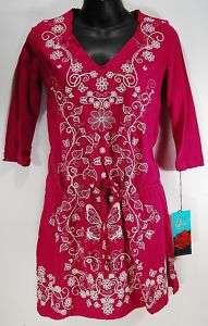 NWT JWLA Johnny WAS Alina Embroider Tunic Top ~ XS $144  