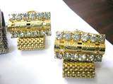 pair Vintage Cufflinks 1 Tack, RHINESTONES & MORE vgc  