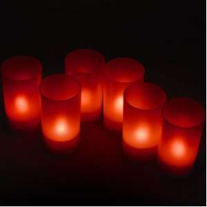  Daffodil LEC006R   6 Red LED Tealights   Flameless Candles 