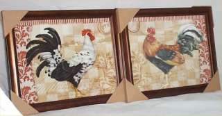 Rooster Chicken Wall Pictures Set of 2 French Country Farm #1  