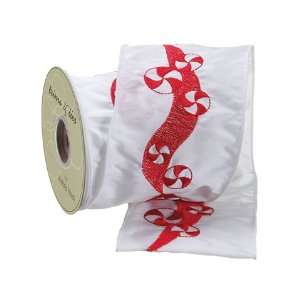   Peppermint Embroidery Ribbon Red White (Pack of 6)
