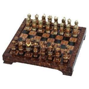  Unique Medieval Chess Set With Game Board 33 Pcs