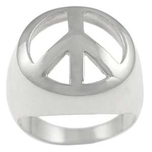  Sterling Silver Peace Sign Ring Jewelry