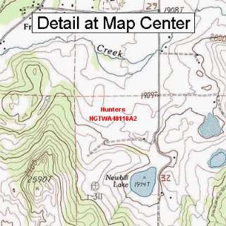USGS Topographic Quadrangle Map   Hunters, Washington (Folded 