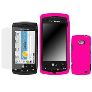  LG Ally VS740 Combo Rubber Feel Hot Pink Protective Case 