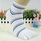 New Unisex five fingers toe socks 5 pairs white  