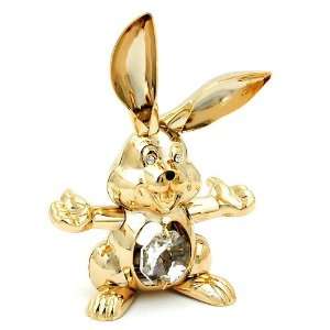  RABBIT, CRYSTAL ELEMENTS, GOLD PLATED, NEW