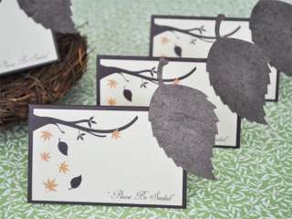 144 Autumn Leaf Plantable Paper Wedding Place Cards  