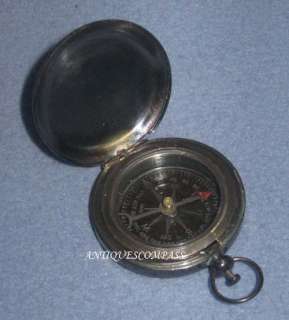 COLLECTABLE MARINE SOLID BRASS POCKET COMPASS 1917  