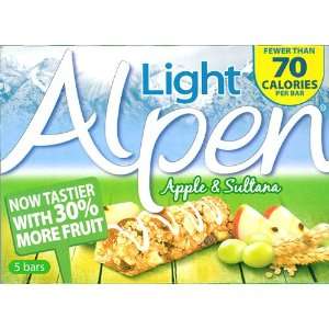 Alpen Light Sultana and Apple Cereal Bar 5 Pack 105g  