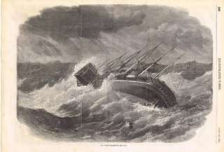 1861 The great Eastern In The Gale Cork Harbour Reports To Catch A 