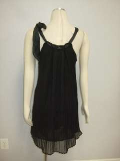   Han Anthropologie $171 Little Black Accordion Pleat Luxurious Dress S