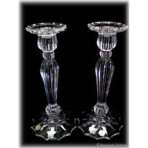    Pair Czech Crystal Candlesticks Candle Holders