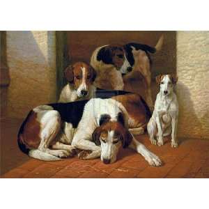  Edward Algernon Stuart Douglas   Foxhounds and a Terrier 