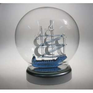  5 Glass Globe with Encased Sailing Boat & Alternating 
