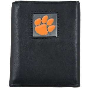  Clemson Tigers Black Tri Fold Leather Executive Wallet 