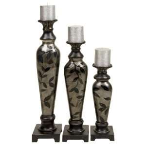  Set of Three Elegant Glass/pr Candle Holder Factory Direct 