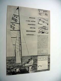 Waverider Catamaran sailboat boat 1960 print Ad  