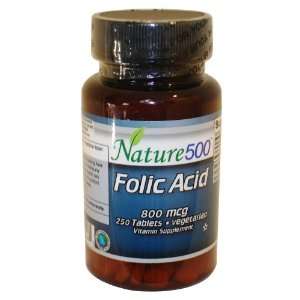  Nature500 Folic Acid 800 mcg   250 Vegetarian Tablets 