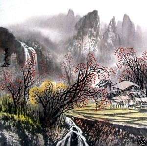 Chinese watercolor landscape painting  Autumn Mountain  