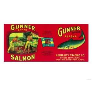  Gunner Salmon Can Label   Gambier Bay, AK Giclee Poster 