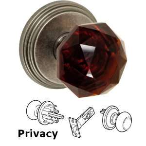  Privacy amber crystal glass knob with stepped rose in 