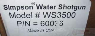 Simpson Water Shotgun Industrial Gas Powered Pressure Washer 3500 