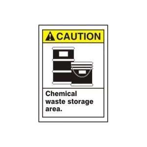  CAUTION CHEMICAL WASTE STORAGE AREA (W/GRAPHIC) 14 x 10 