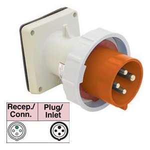  Bryant 420b12w Inlet, 3 Pole, 4 Wire, 20a, 125/250v Ac, Orange 