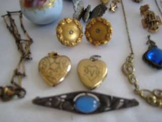   of Jewelry Lockets, Enamel, Earrings, Watch Chains, Pins, +++  