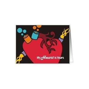  Severed human heart Valentines Day love romance card Card 