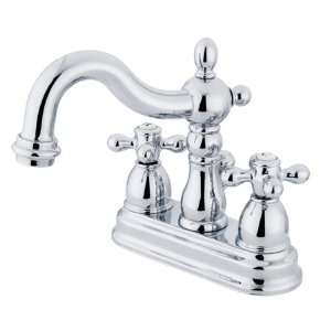   Centerset Lavatory Faucet with Metal Cross Handle, Polished Nick
