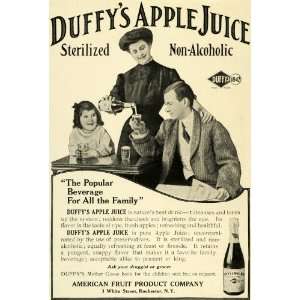 com 1906 Ad American Fruit Products Duffy Apple Juice Family Drinking 