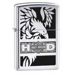 Harleydavidson American Eagle Black Chrome Zippo Lighter Style High 
